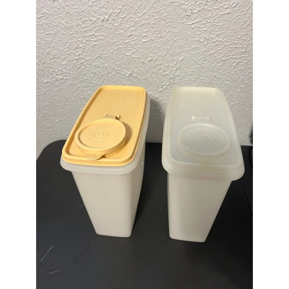 Tupperware Modular Mates Oval Cereal Containers 469 Harvest Gold Sheer Set of 2